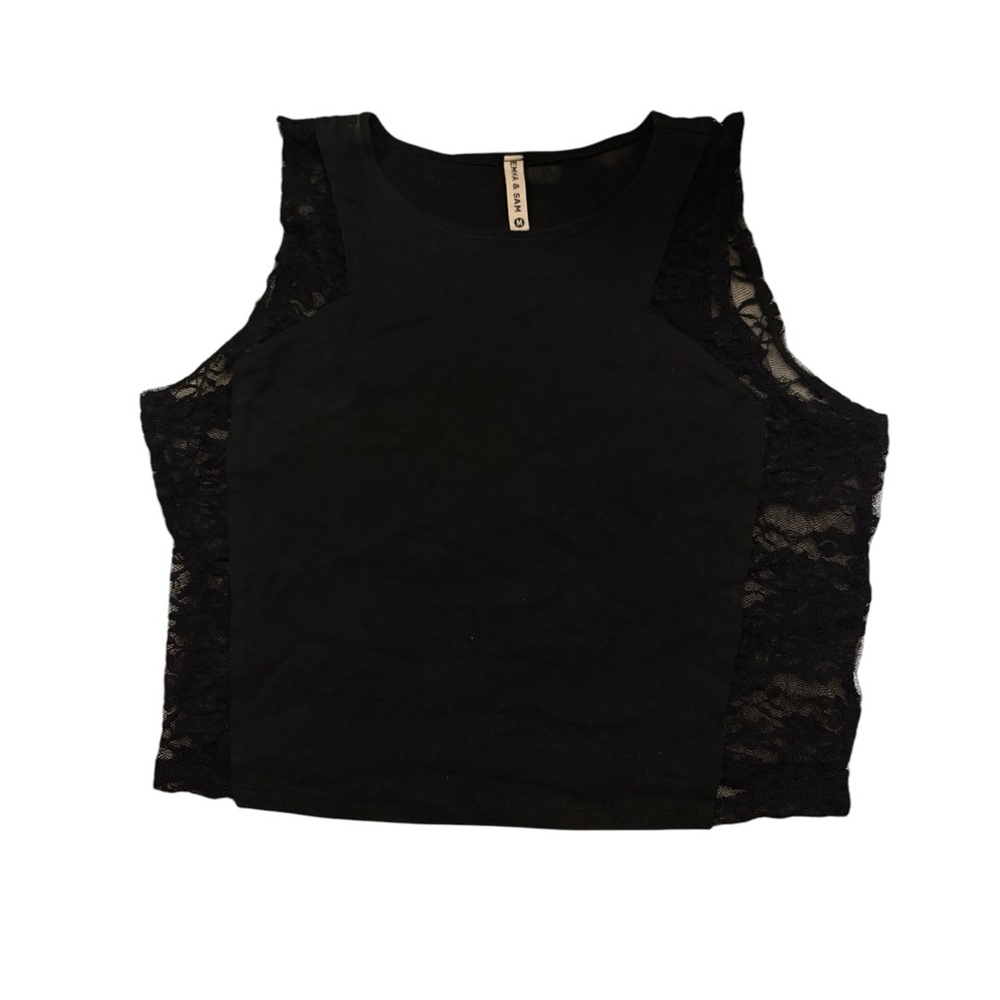 Emma & Sam Black Lace Crop Top